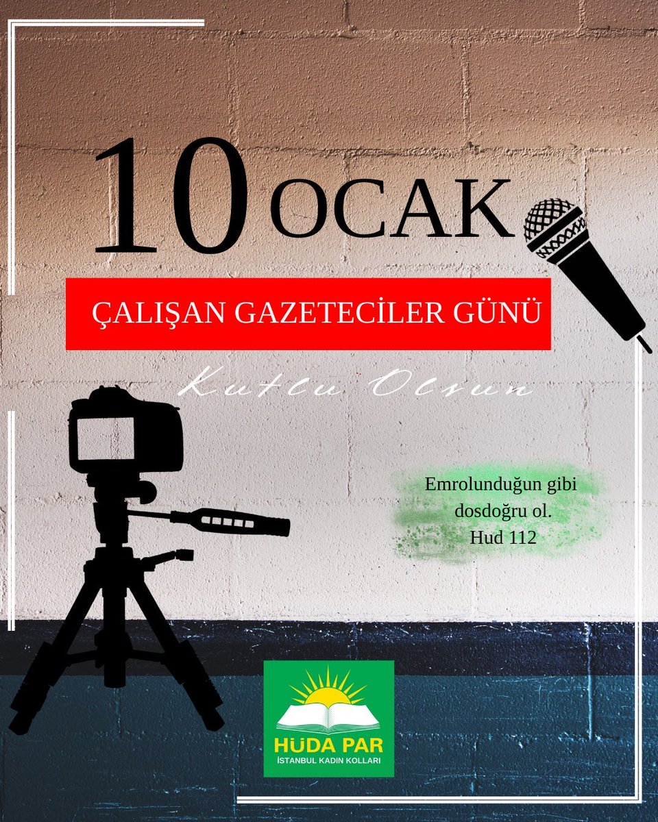 Gerçeğin peşinde yılmadan emek veren tüm gazetecilerin 10 Ocak Çalışan Gazeteciler Günü kutlu olsun