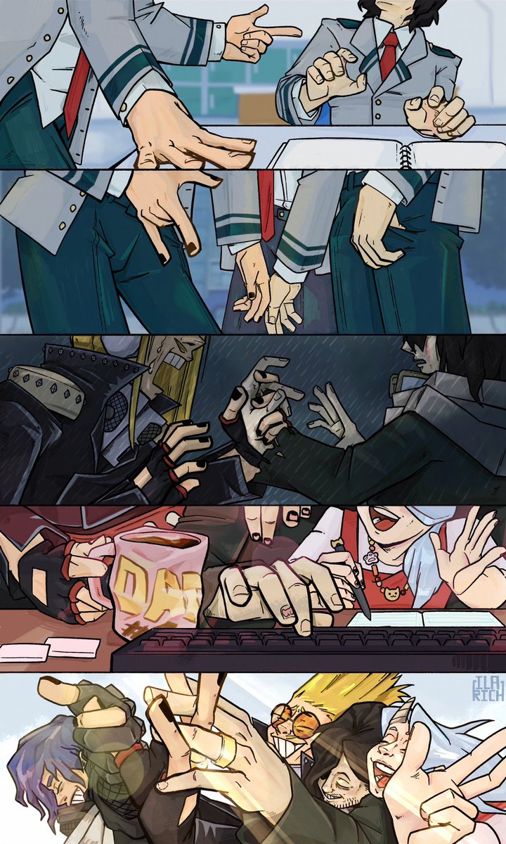 ilariiich's tweet image. Meet. 
Friend. 
Guilt. 
Healing. 
Family.

#erasermic #mha #bnha