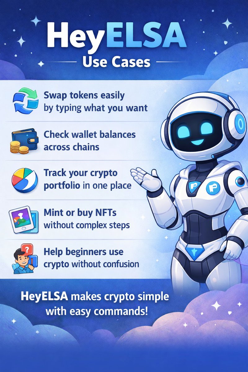 Atharsh605's tweet photo. @HeyElsaAI is an AI helper that makes using crypto simple.
You just say what you want, and HeyELSA does it on the blockchain for you.
No confusion, no hassle—just easy crypto.
#basedindia @_firstdollar https://t.co/jQc4z4Kvw1