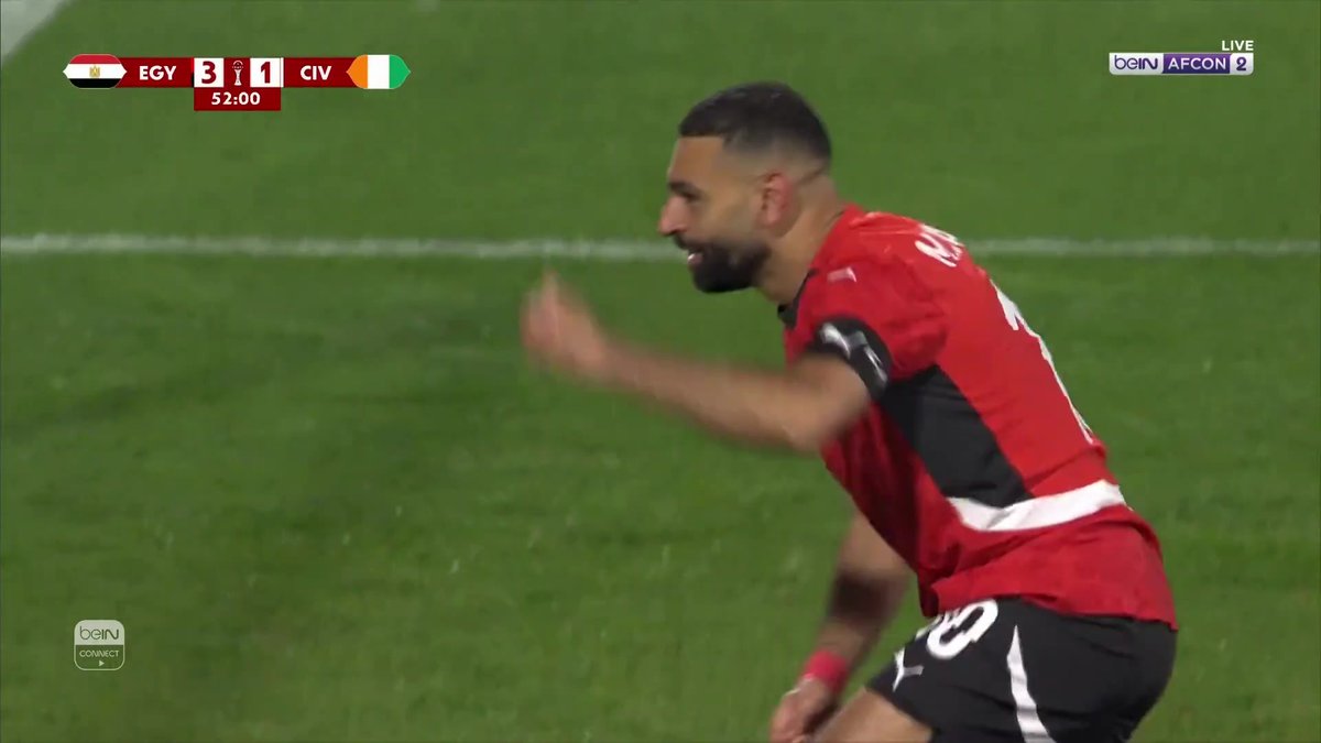 محمد صلاح يسجل هدفه الرابع مع منتخب مصر في النسخة الحالية من أمم إفريقيا 