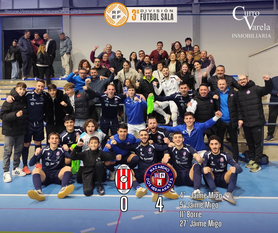 CRÓNICA 🗞️ | <a href="/currovarelainmo/">Curro Varela Inmobiliaria</a> | Reina en Cañada Rosal para dar un nuevo paso enorme en la competición 

El Torneo Seguridad se trajo una importante victoria en su visita a Cañada Rosal. Los de Dos Hermanas consiguieron vencer a un siempre difícil Cien Vinos ADYO Cañada Rosal, que