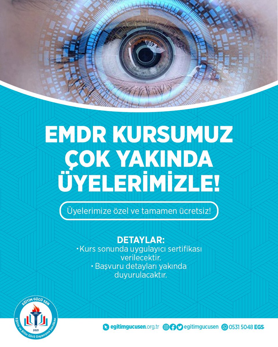egitimgucusen's tweet photo. EMDR eğitimimiz, 9 Şubat’ta başlıyor. 

Yaklaşık 60.000 TL değerindeki bu program, üyelerimize ücretsiz olarak sunulacak.  

Eğitim sonunda uygulamalı eğitim sertifikası verilecektir.  

Eğitim ve gelişim yolculuğunda, üyelerimizin her zaman yanında olmaya devam ediyoruz. Başvuru duyurusu çok yakında paylaşılacaktır.