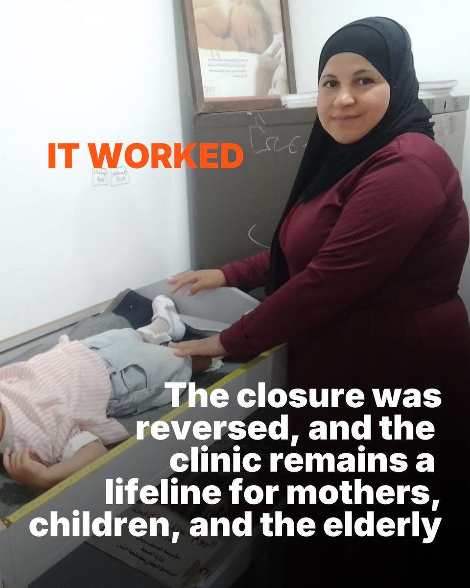 WorldVision's tweet image. Raising your voice can save lives. 📣

In Umm al-Safa, West Bank, Asala and local mothers fought to keep their only clinic open through petitions, sit-ins, letters, and protests. Their voices were heard, and the clinic continues to be a resource for their community.