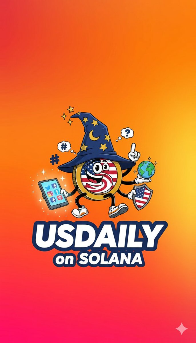 BradleyGHansen's tweet photo. Mastering the chaos of the daily grind with a little bit of magic. 🧙‍♂️🇺🇸 From global shifts to social trends, $USDAILY on Solana is casting the right spell on the news cycle. #USDAILY #Solana #CryptoWizard https://t.co/4ksfyLhn3H