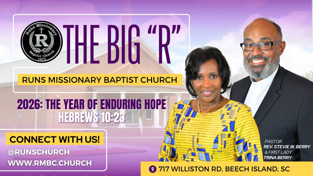 RunsChurch's tweet image. Join us tomorrow for worship! You can also catch our service on our website at rmbc.church 
2026 "The Year of Enduring Hope"
#RMBC