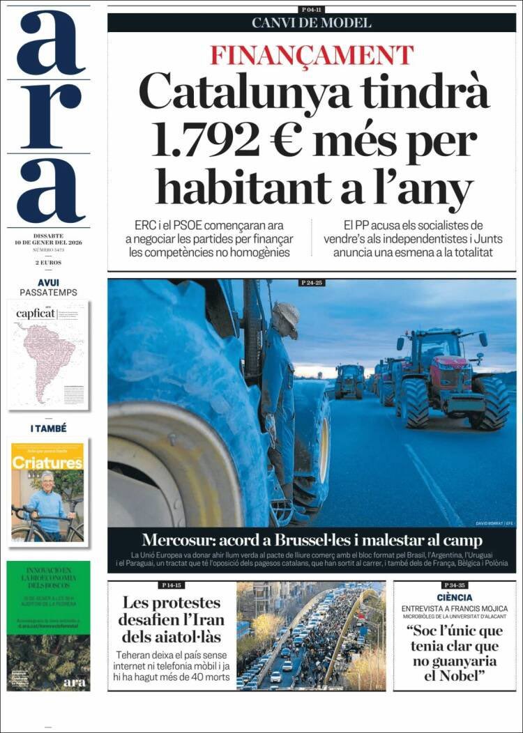 Antoni_Gelonch's tweet image. Demanaria, si no és molt demanar, q, com a mínim no ens prenguin x idiotes. Aquesta portada és mentida, i no x poc. Si fos certa, la Generalitat d Catalunya rebria 14.336 milions € enlloc dls quasi 4.700 milions anunciats. Necessitem una premsa veraç i lliure. Cal rectificació!