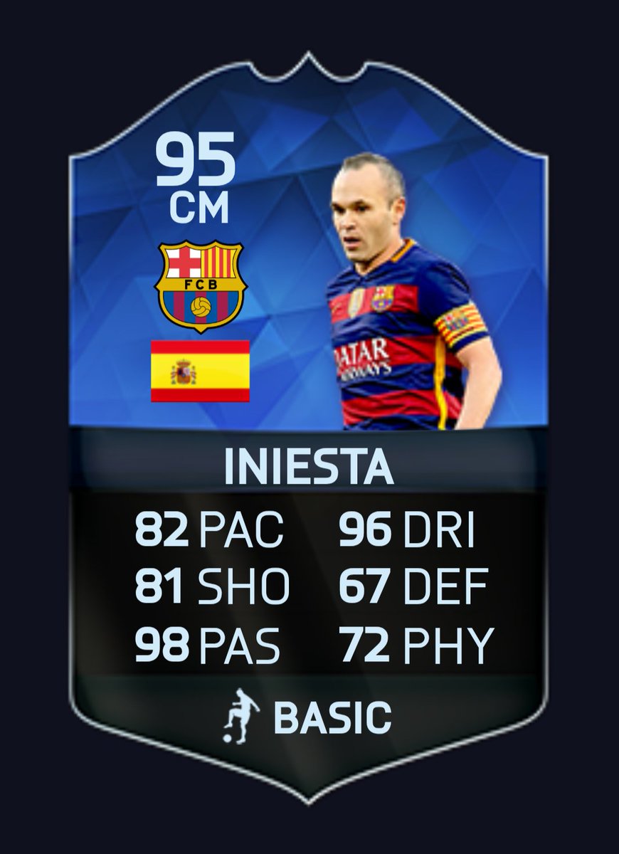 Cartitasdelfif4's tweet image. Iniesta - Team Of The Year - FIFA 16