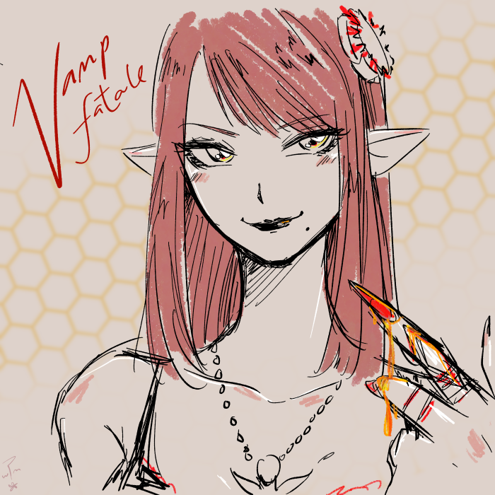 💋 Sweet-toothed Sadst 💋

Quick Vamp Fatale Sketch~

#FFXIV #FF14