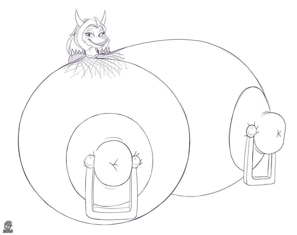 Caution, wide load! (And generally hyper warning)
What happens when your local dino says "screw it" and decides to check how big she can get?
Well, here's the result, and I believe this isn't my final word!
Lovely art by <a href="/BadgerBenArt/">Badgerben🎉</a>