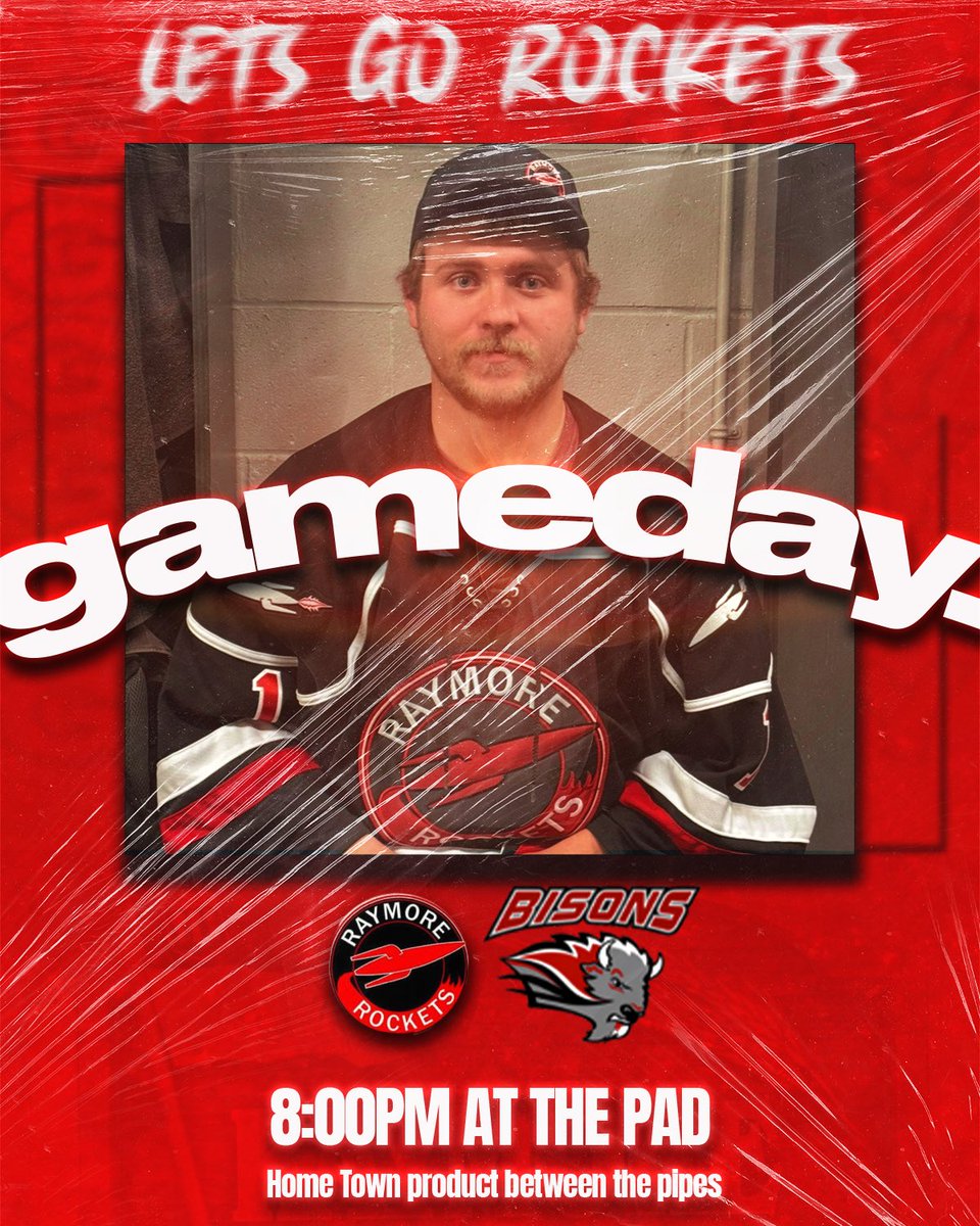 RocketsRaymore's tweet image. It’s the second home game of a back to back as the @BalgonieBisons come to town.  

Local goalie Preston Eckel gets the start in goal.  

Puck drop at 8 PM @ the Launch Pad.  

#LetsGoRockets 🚀