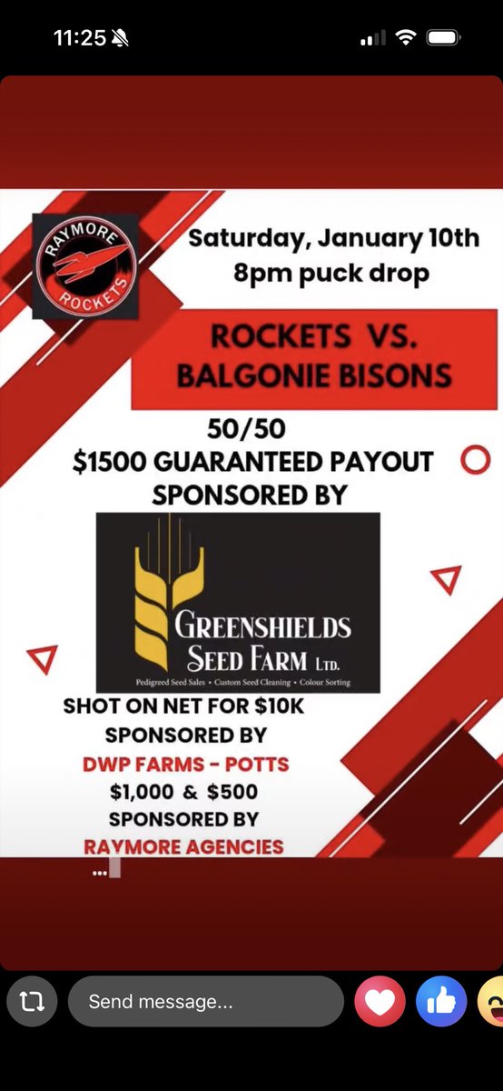 RocketsRaymore's tweet image. It’s the second home game of a back to back as the @BalgonieBisons come to town.  

Local goalie Preston Eckel gets the start in goal.  

Puck drop at 8 PM @ the Launch Pad.  

#LetsGoRockets 🚀