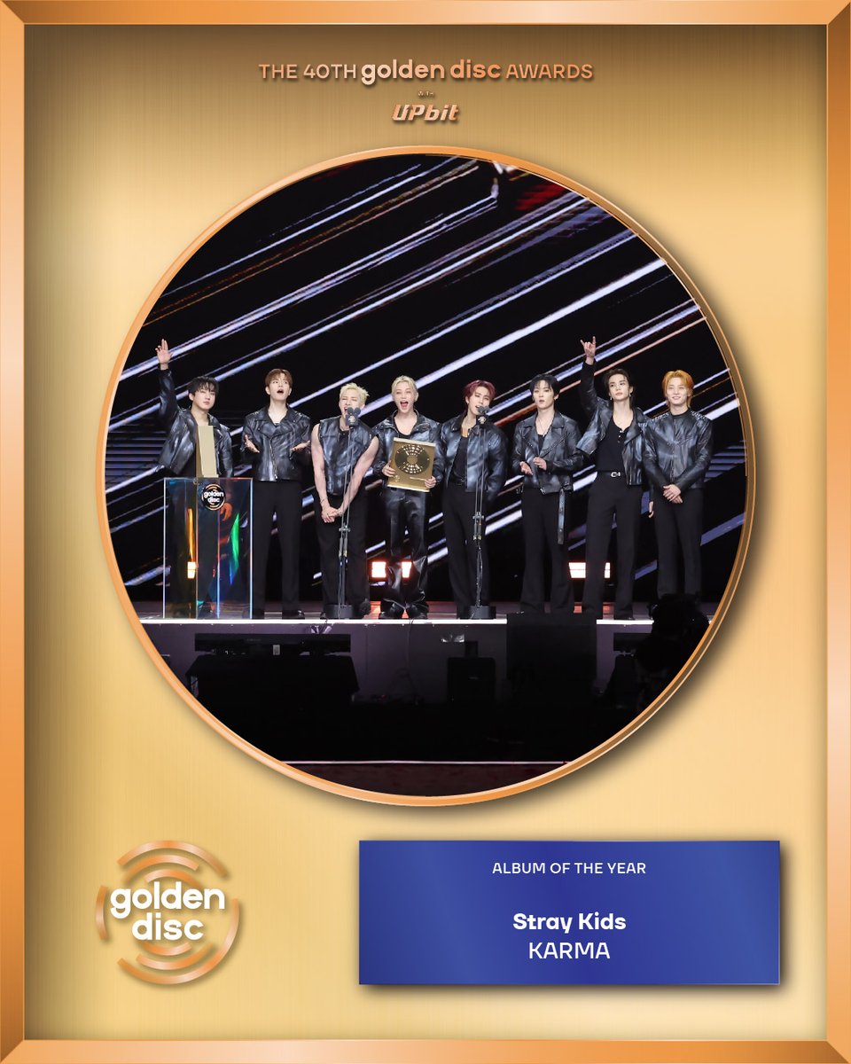 _GoldenDisc's tweet image. The 40th Golden Disc Awards with upbit🏆

ALBUM OF THE YEAR
음반 대상 수상자

#StrayKids @Stray_Kids 

Please send your congratulations on this Golden Moment to be remembered forever.

영원히 기억될 황금빛 순간을 축하해주세요👏

#40thGDA #ALBUMOFTHEYEAR
#골든디스크어워즈…