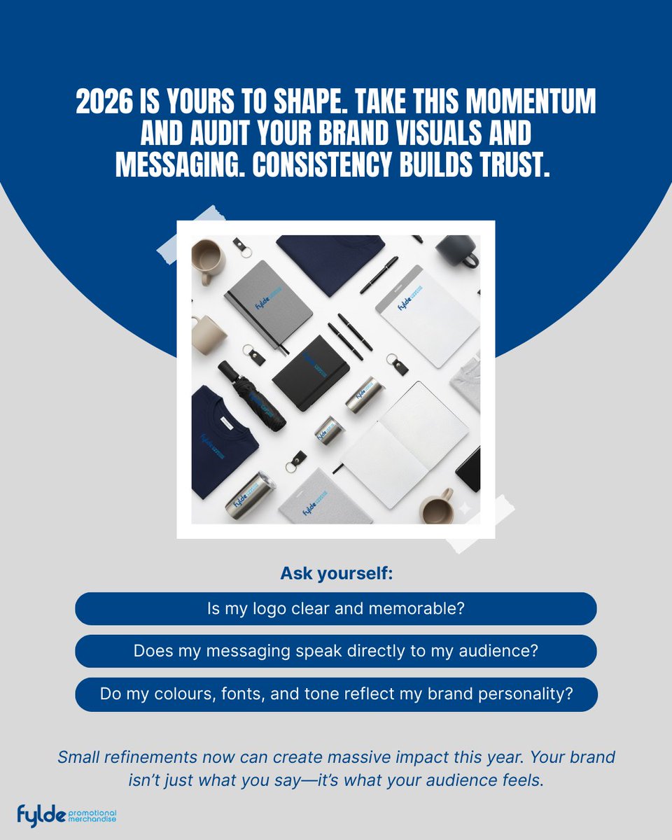 2026 is yours to shape. ✨
Your brand grows stronger with consistent visuals + high-quality promotional items.

Small improvements today = big brand impact this year. 🚀

#FyldePromotional #PromoProducts #BrandingTips #2026Goals #CorporateGiftsPH #MarketingTools #BrandAwareness