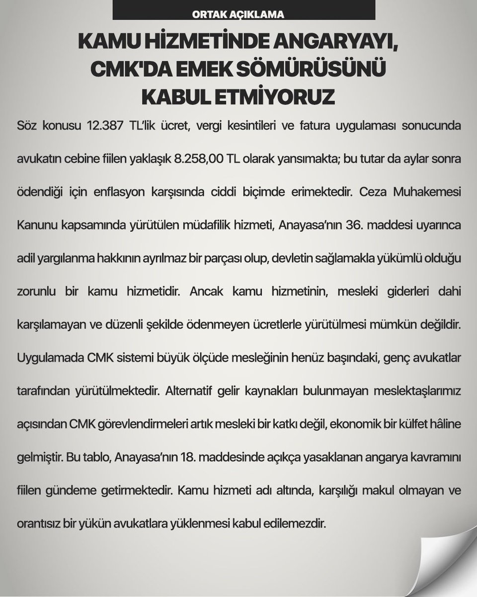 istbarosugam's tweet photo. KAMU HİZMETİNDE ANGARYAYI, CMK 'DA EMEK SÖMÜRÜSÜNÜ KABUL ETMİYORUZ https://t.co/jQ9TK5MYnF