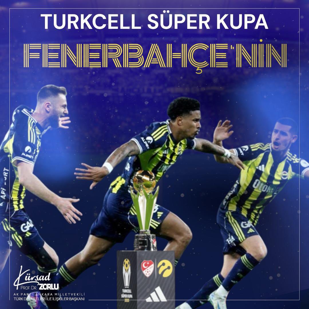 🏆Turkcell Süper Kupa’yı kazanan Fenerbahçe Spor Kulübü’nü ve sarı-lacivertli camiayı kutluyorum.

Tebrikler Fenerbahçe👏👏
