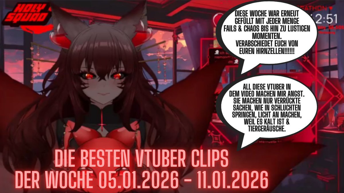 #GERVtuber #twitch
Die Besten Vtuber Clips der Woche
Featuring: <a href="/FroggyMaee/">FroggyMaeee | GerVtuber 🌙🐸 @Dokomi26</a>, <a href="/Wandlerin_VT/">Gestaltenwandlerin</a>, <a href="/HoshizukiVT/">Hoshizuki 🦊⛩️ | 🏳️‍⚧️ (Un-) Heilige Allianz</a>, <a href="/Kyuma_VT/">Kyuma 🧡 VTuber</a>, <a href="/JunaFurkuro/">Juna Furkuro</a>, <a href="/justjennyss/">Justjennyss || Debut 2026✨</a>, <a href="/kirtiriasan_VT/">Kirtiriasan | Gnom Hasen Vtuber | Debüt 1%</a>, <a href="/KonfinaTwitch/">Konfina</a>, <a href="/_Kuyrija_/">Kuyrija | Comms open~</a>, <a href="/KyokoKishin/">ᴋʏᴏᴋᴏ ᴋɪsʜɪɴ 𖤐 • Possessed Kitsune</a>, <a href="/LiaraZabulus/">~𝕃𝕚𝕒𝕣𝕒 ~ Kijo VTuber ⛩️</a>, <a href="/LightEXE_TTV/">LightEXE 👾🖥️ .EXE VTuber</a> &amp; <a href="/LinchiWatte/">LinchiWatte 🍭</a> 

youtu.be/p0Bo0Bj6c4A