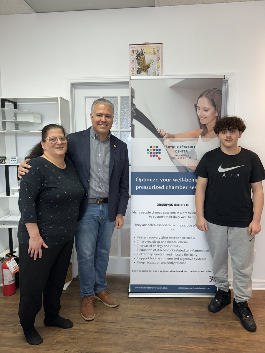NicolasTetrault's tweet photo. Centre Arthur Tétrault
đšđŠ #Français:
Belle visite au Centre Arthur Tétrault Saint Eustache de Madame Paola Mercadante et son fils Francesco !
#hyperbare !
đźđč #Italiano
Una splendida visita al Centro Arthur Tétrault di Saint-Eustache da parte della signora Paola Mercadante e di suo figlio Francesco!
#iperbarico
đŹđ§ #English
A wonderful visit to the Arthur Tétrault Center in Saint-Eustache by Ms. Paola Mercadante and her son Francesco!
#hyperbaric
âž»
đȘđž #Español
¥Una hermosa visita al Centro Arthur Tétrault de Saint-Eustache de la señora Paola Mercadante y su hijo Francesco!
#hiperbĂĄricot