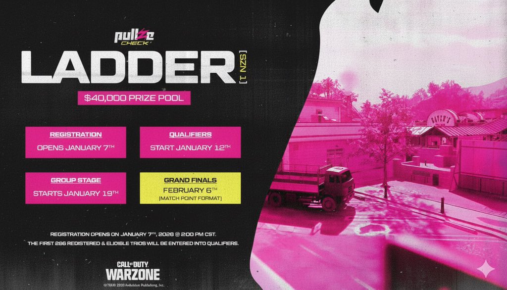 In <a href="/PullzeCheck/">Pullze Check</a> Ladder 2026 with <a href="/Kaaijin/">Kaijin</a> <a href="/El_Savygnan/">Michele Savignano</a> we see this monday 🗓️ 

#repulze #repulzecheck #warzone #tourny