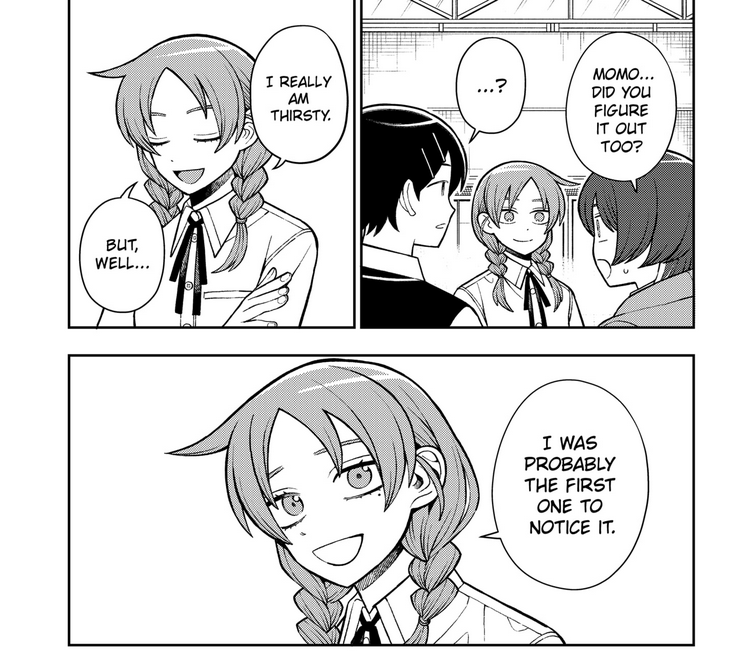 phosicated's tweet image. For a long while I thought that Momo might have a slight crush on Chihiro. Maybe i'm reading it wrong, but there's definitely *some* troubling feeling there