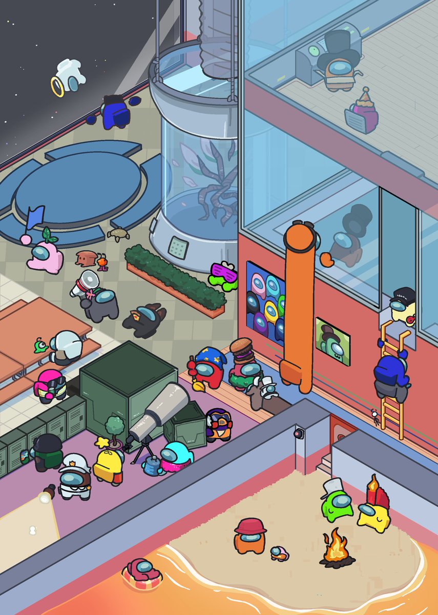 #AmongUsアンソロ2企画

色んなクルーちゃんやマップを考えながら描けて楽しかったです！