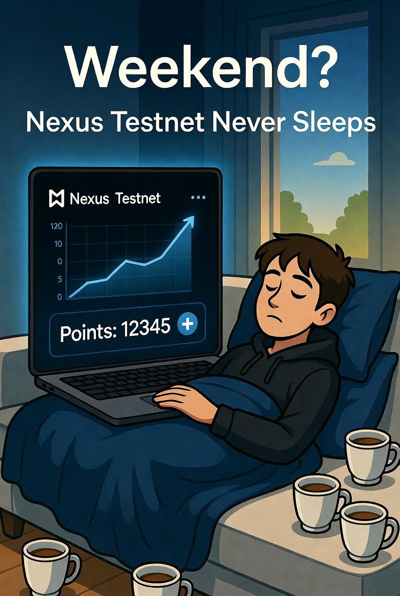 Denys_LJ's tweet photo. Weekend mode: ON 😎
But @NexusLabs  testnet mode: NEVER OFF ⚙️
While others rest — we farm points, run nodes and stay consistent. @Ahmadjr04 
Real ones know: weekends are for Nexus 🧠🔥

#Nexus #Testnet #CryptoGrind #PointsFarm https://t.co/q5jMm3ocVx