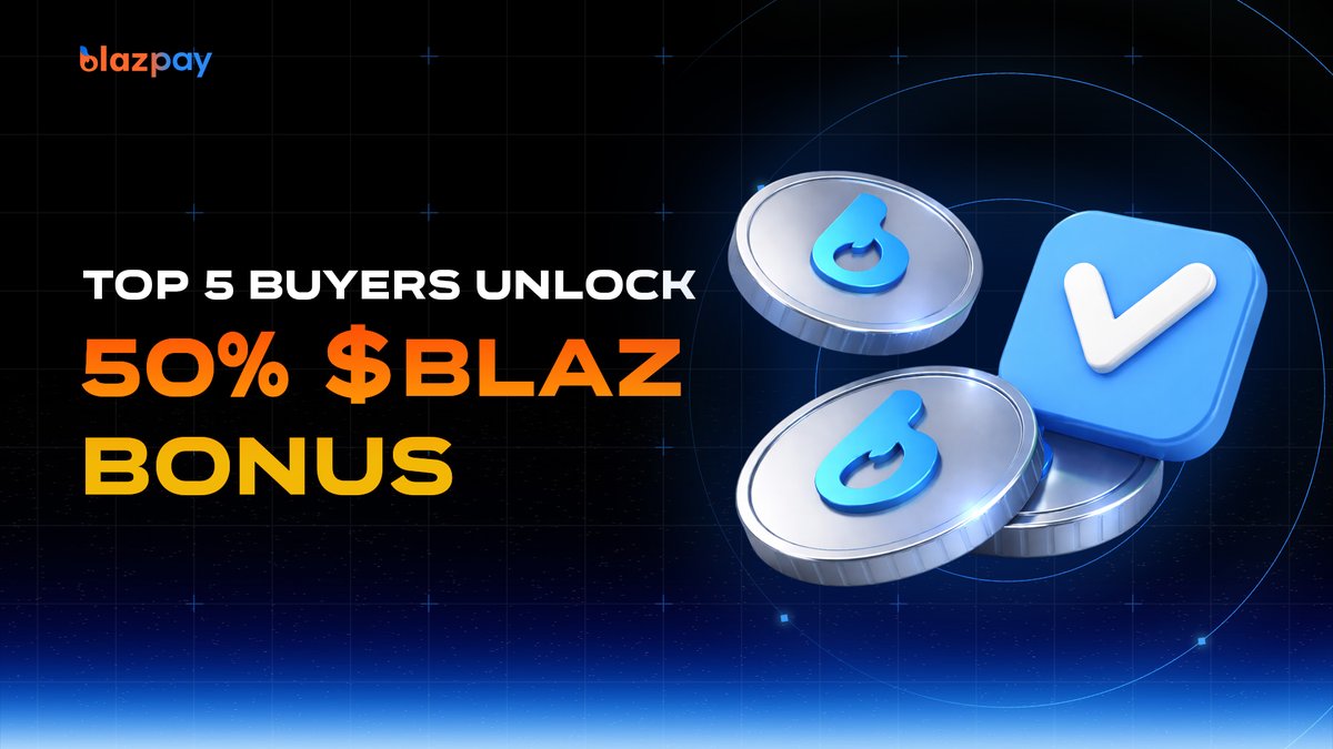 blazpaylabs's tweet photo. 🚨Hurry up — rewards just got bigger!

We’re giving back to the community driving Blazpay forward.

🔗 Join now: https://t.co/Lz7QjNVJFI

All purchase made over the next 7 days will count toward the leaderboard. Once the 7 day will be completed, the Top 5 buyers will receive a 50% bonus in $BLAZ tokens , calculated based on their total purchase amount.

No complexity. No hidden conditions.
Just higher participation, higher rewards.

📊 Track your position on the leaderboard — now live on the buy page.

#Blazpay #Presale #BonusRewards #Web3Giveaway  #DeFi