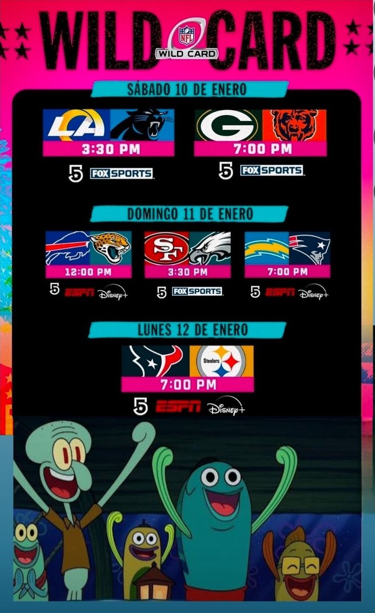 🏈 🤩 HOY inicia la mejor temporada del año.

Momentos que se graban en la historia, héroes que nacen en enero.
Empiezan los #NFLPlayoffs

#SuperWildCard #Ramshouse #KeepPounding #GoPackGo #DaBears #BillsMafia #Duuuval #FTTB #Flyeaglesfly #BoltUp #NEPats #HereWeGo #HTownMade