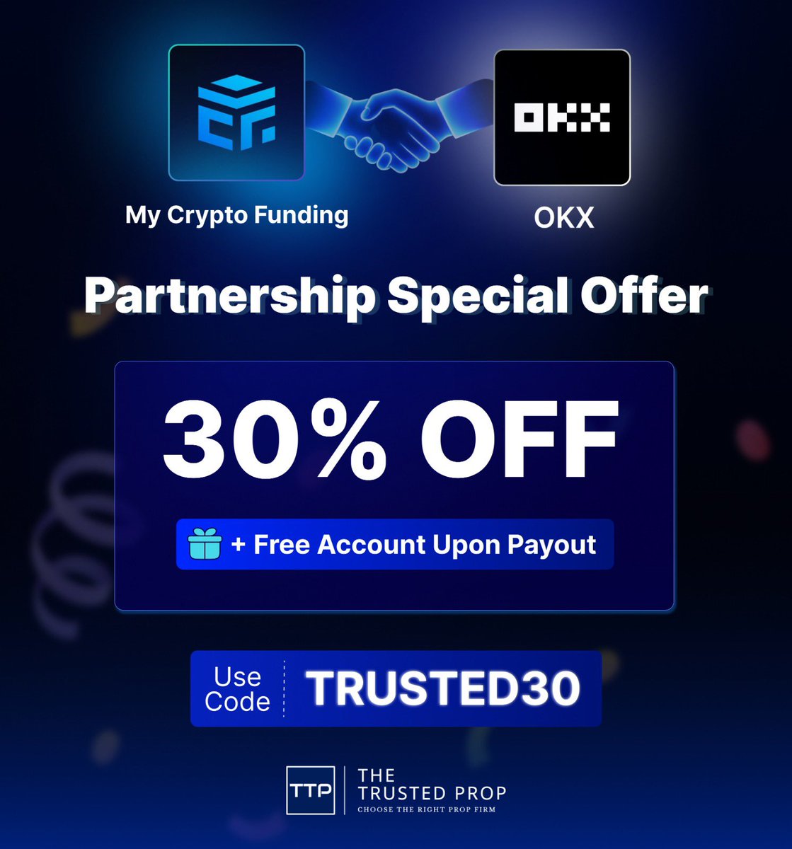 🔥 MCF x OKX Partnership Special Offer! Get 30% OFF on My Crypto Funding 🎁  Plus FREE account upon payout 👉 Use Code: TRUSTED30 Choose smarter. Save  more.