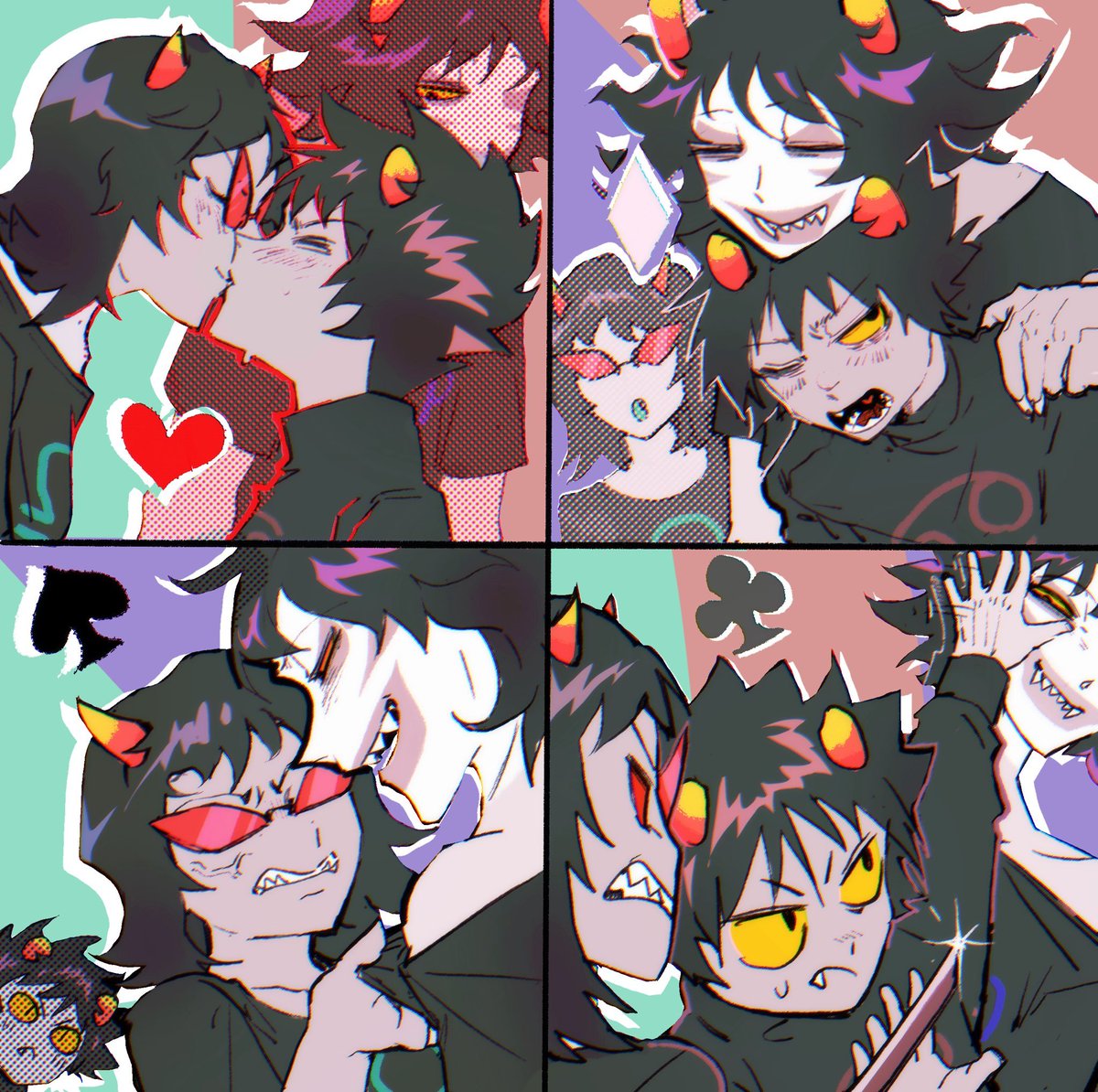再揭 #homestuck 
Gamkarezi quadrant♦️♥️♣️♠️