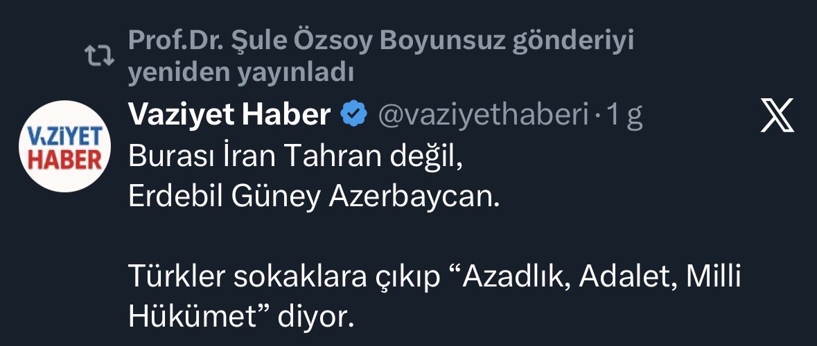 Sevgili Anayasa Profesoru hocam, sizlere bir sorum var. 

Md 66’daki Turk Milleti kavrami etnisiteyi degil de bir ust kimligi belirtiyorsa, baska bir ulkedeki Turkmenlere gosterdiginiz tavri, araplara veya kurtlere de gostermeniz gerekmez mi? 

<a href="/sozsoy796/">Prof.Dr. Şule Özsoy Boyunsuz</a>