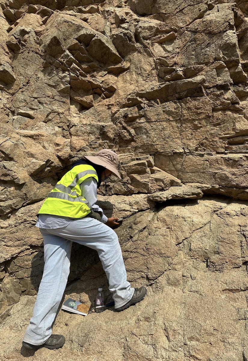 Lamar_Sohil's tweet photo. January 10th, 02:00 | Field Highlights

Day 3 of geological mapping focused on a fault zone, traversed a valley, observed metamorphism of granodiorite into schist and gneiss, documented and measured dikes, faults, foliation

#كلية_علوم_الأرض
#جامعة_الملك_عبدالعزيز
#Field_Training https://t.co/DT3PO8eDty