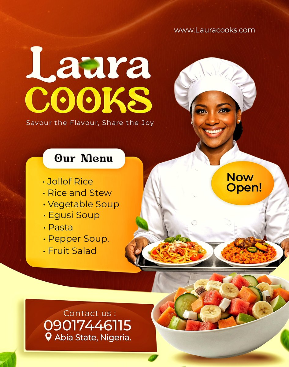 PraiseUCdesigns's tweet photo. The vibrance. The details. The taste. The feel. Let 'Laura cooks' fill your belly.😉And, Let's grow your brand together 💡 
#30DaysOfIntentionalDesign #Dcr8tiveLab #FlyerDesign #PraiseUCdesigns #GraphicDesigner https://t.co/Y8fGXPQREa