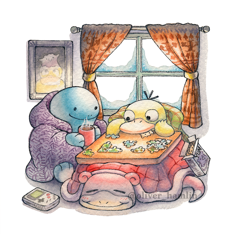 OliverHamlin's tweet image. Which Pokémon would you be in this cozy kotatsu scene? ✨