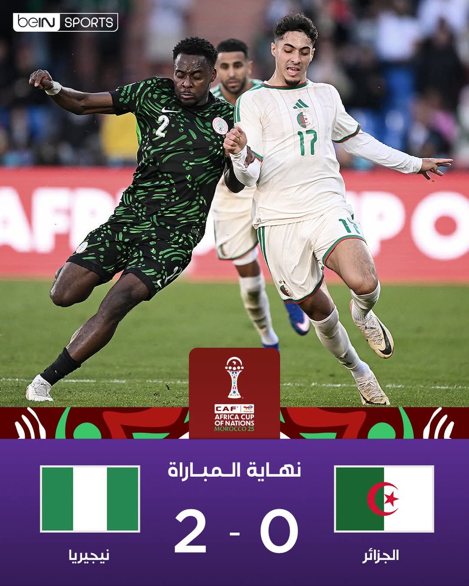 derradjihafid's tweet image. نيجيريا والحكم 2 الجزائر 0 

نيجيريا كانت أقوى من الجزائر واستحقت الفوز ، لكنها لم تكن بحاجة إلى حكم استفز اللاعبين الجزائريين وأخرجهم من المباراة منذ البداية، وأشهر في وجوههم ست بطاقات صفراء. 
الخضر، وعلى رأسهم المدرب بيتكوفيتش، كانوا يعلمون أنهم ممنوعون من المرور إلى نصف…