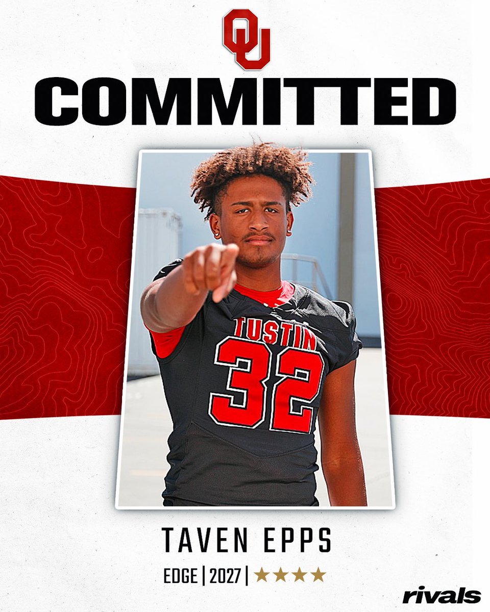 ParkerThune's tweet image. BOOM! Former Texas commit @TavenEpps, a Tustin (Calif.) LB who’s a national top-150 prospect, just committed to the #Sooners at the @AABonNBC. 

🌴 CALI SOONERS 🌴

➡️ on3.com/sites/ou-insid…