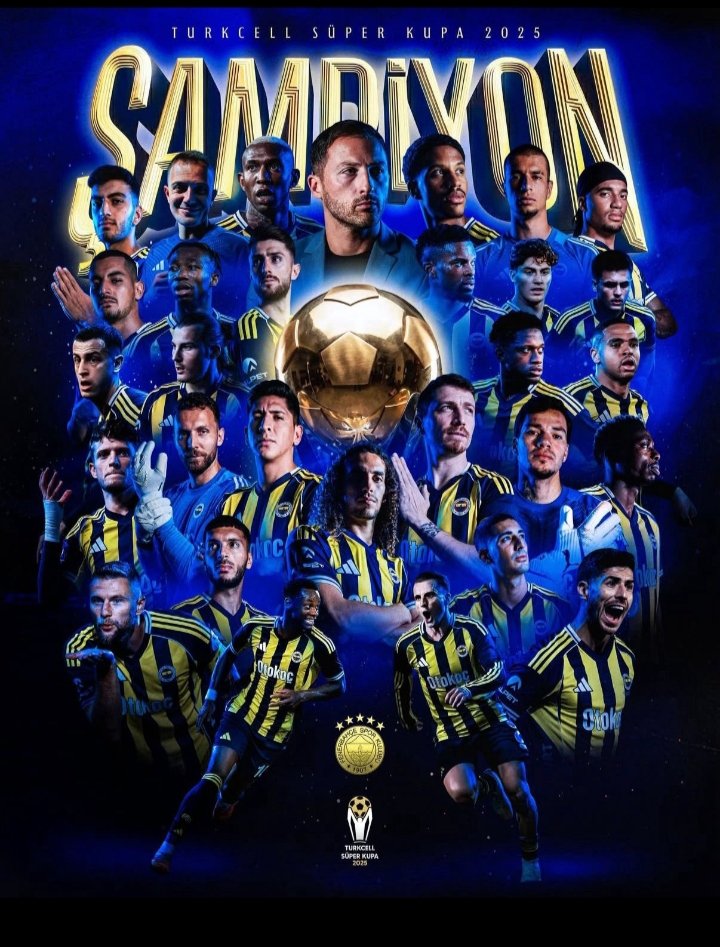 🏆 2025 Süper Kupa Şampiyonu FENERBAHÇE’mizi yürekten kutluyorum.
 Tebrikler Fenerbahçe 💛💙
#FBvGS