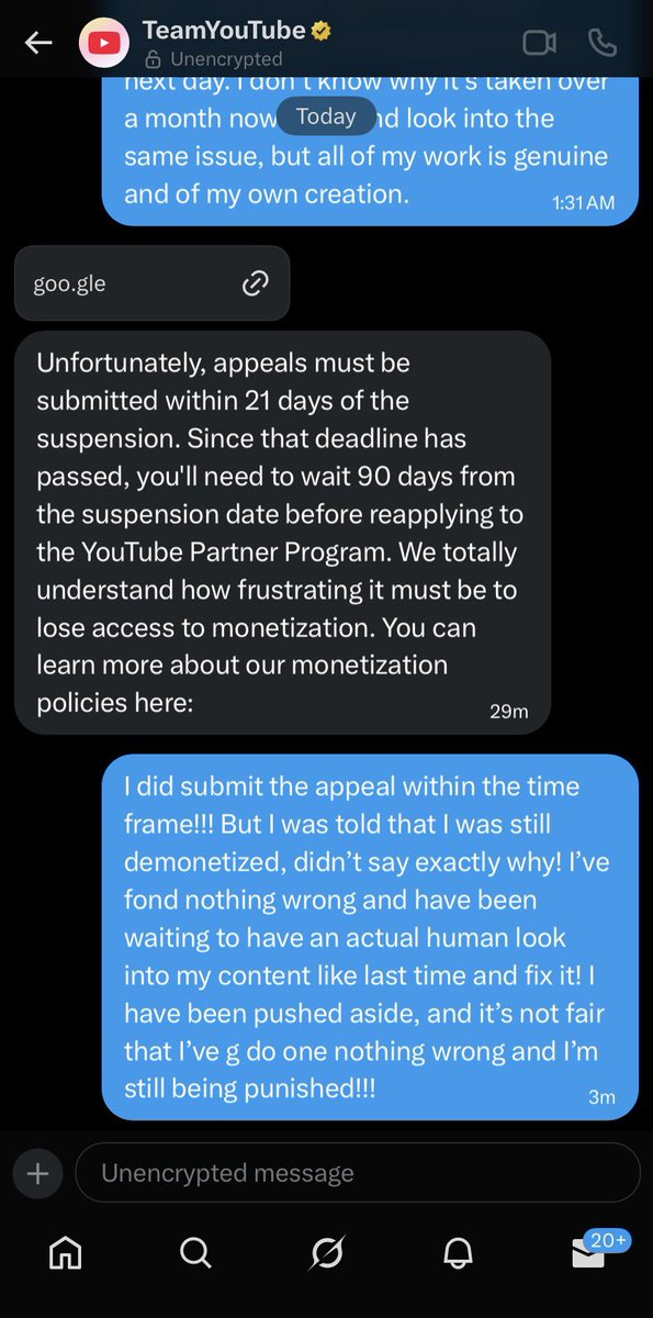 AsmrMindfulMess's tweet image. @TeamYouTube @YouTube @YouTubeCreators  I’m just a joke to you, entertainment for this back and forth we’ve been doing for over a month now