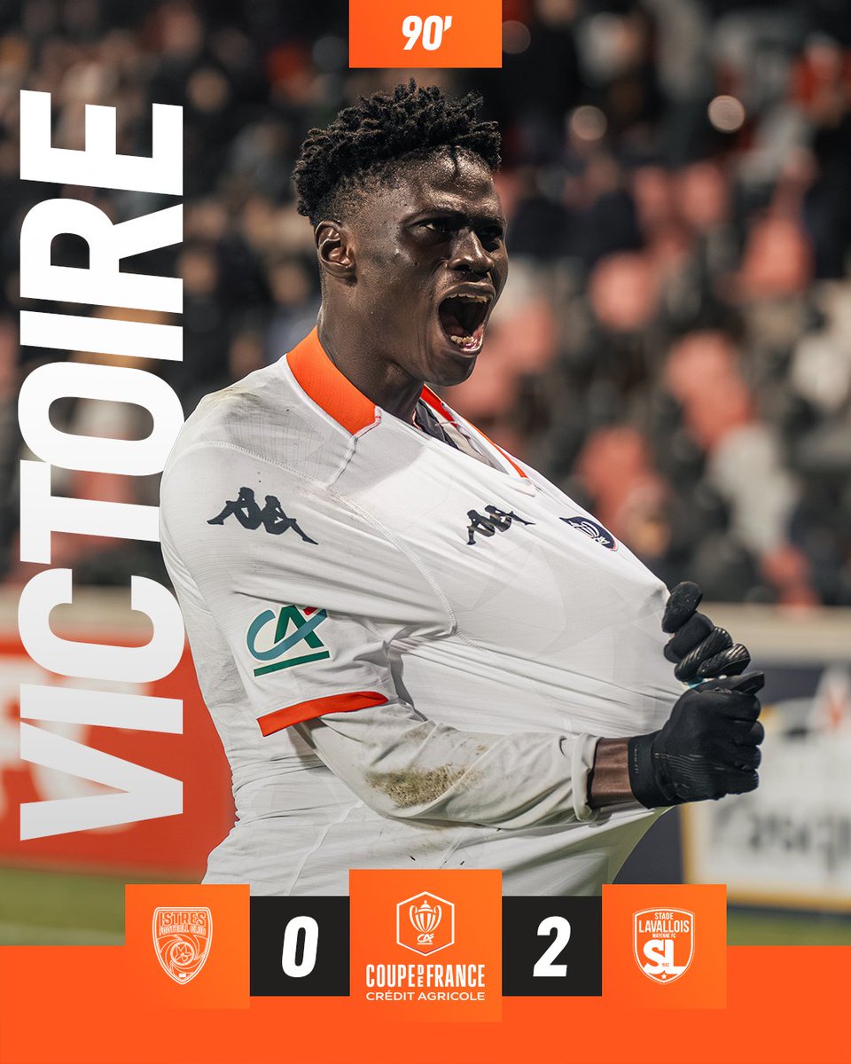 ⏱️ 90’⎮ #IFCLAVAL

Direction les 8es de finale 🤩 Auteurs d'un match sérieux et libérés après des buts de Trévis Dago et Julien Maggiotti, nos Tango s'imposent à Istres !  Merci aux supporters présents pour leur soutien ! 🧡🖤

0️⃣-2️⃣

#IFCLAVAL | #SouriezCestduFootCestLaval