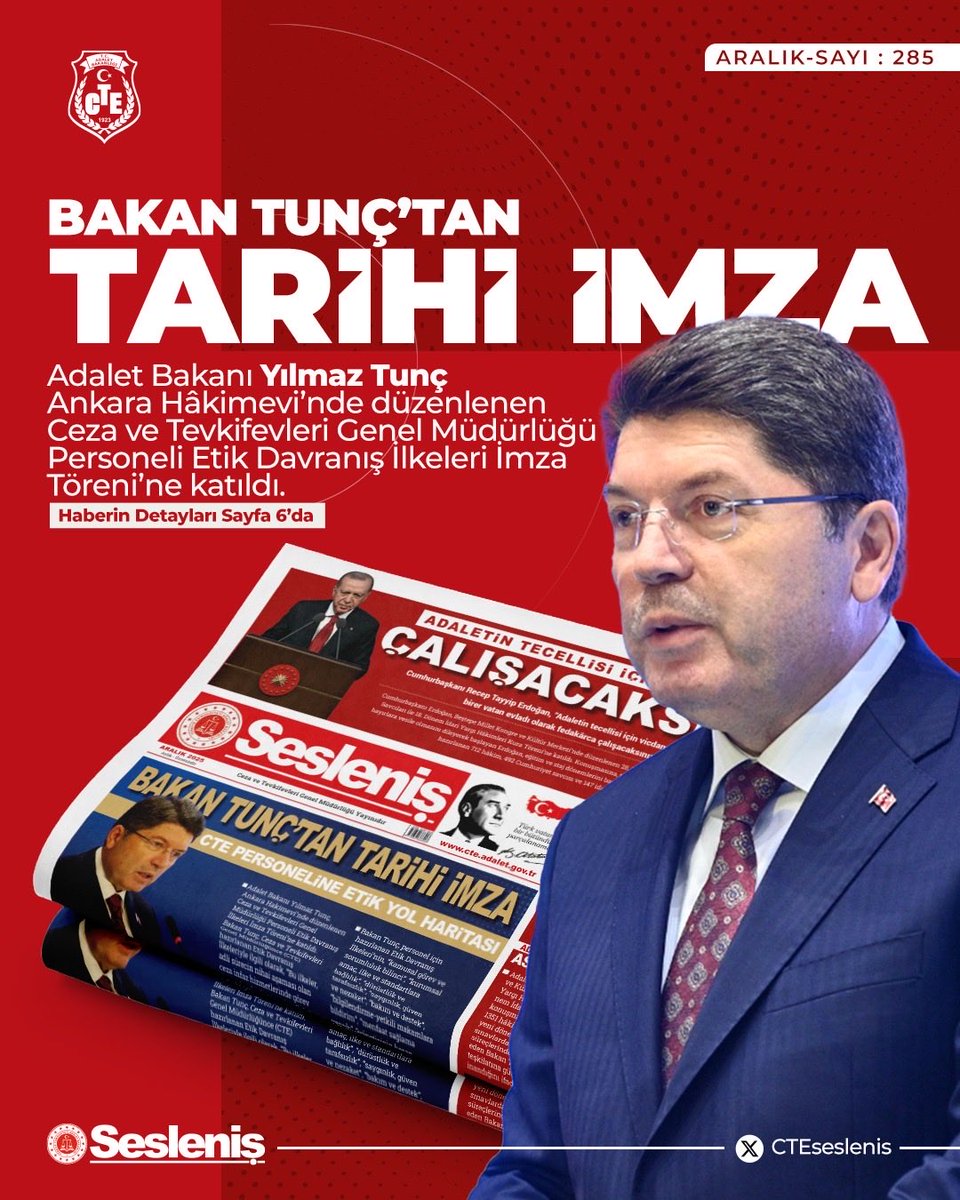 Gazetemizin son sayısında.

Keyifli okumalar.

➡️ cte.adalet.gov.tr/Home/SayfaDeta…