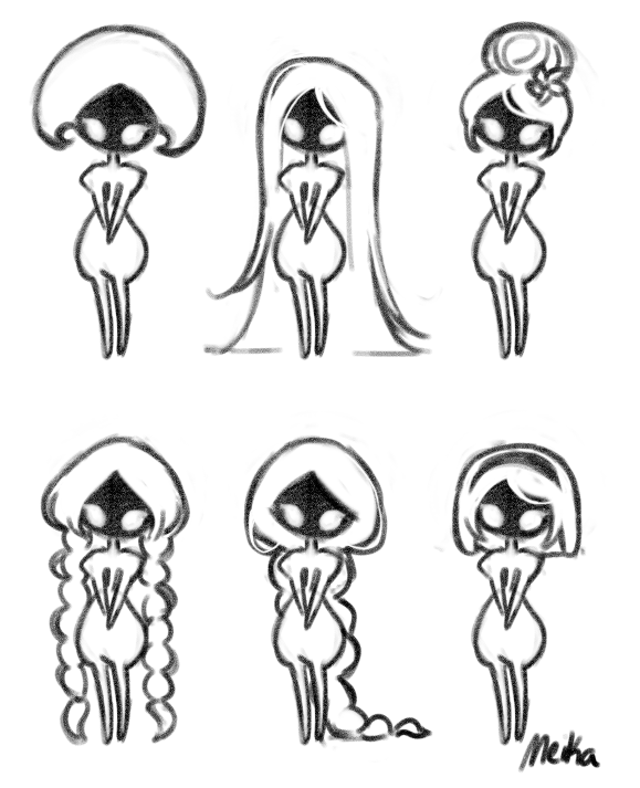 MeikaArtist's tweet image. Lace hairstyles! Should I make clothes for her too¿? #silksong