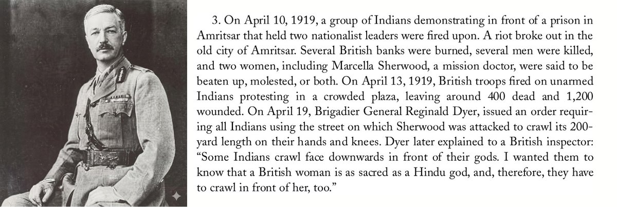 XJosh's tweet image. Meet the most reviled man in Indian history: Reginald Dyer.

Hindus gangraped Marcella Sherwood, a Christian missionary doctor, in retaliation to the Rowlatt Act, which attempted to suppress nationalist movements. The same day, Dyer ordered the killing of 397+ Hindus in a mob.…
