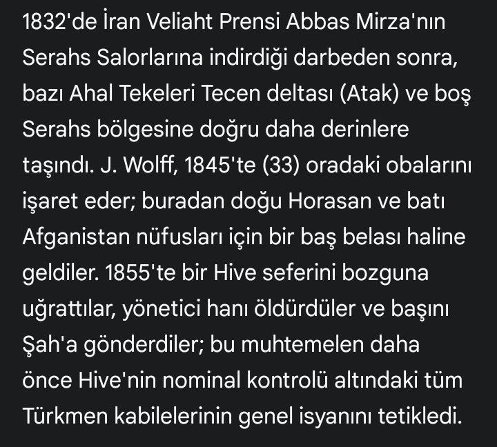 Teke türkmenlerinin Hive hanını öldürüp kafasınıda kaçarlara gönderip gözdağı vermesi