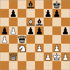 Chess Puzzle of the Day is Bolschunow vs Tregubow, Chess Club Live, 1983, Depth (ply): 3, 0-1: Chess Puzzle of the Day solution is 1... Bh3+ 2. Kxh3 Qf1# 0-1-0-1 dlvr.it/TQGt9b