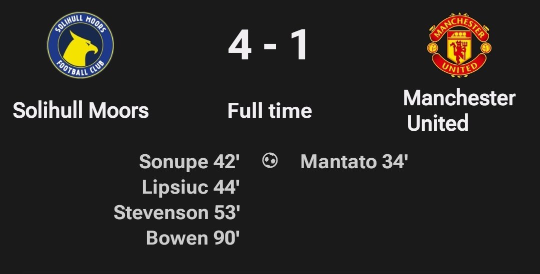 Everyone is talking about this, but no one is talking about how Solihull Moors beat Manchester united.