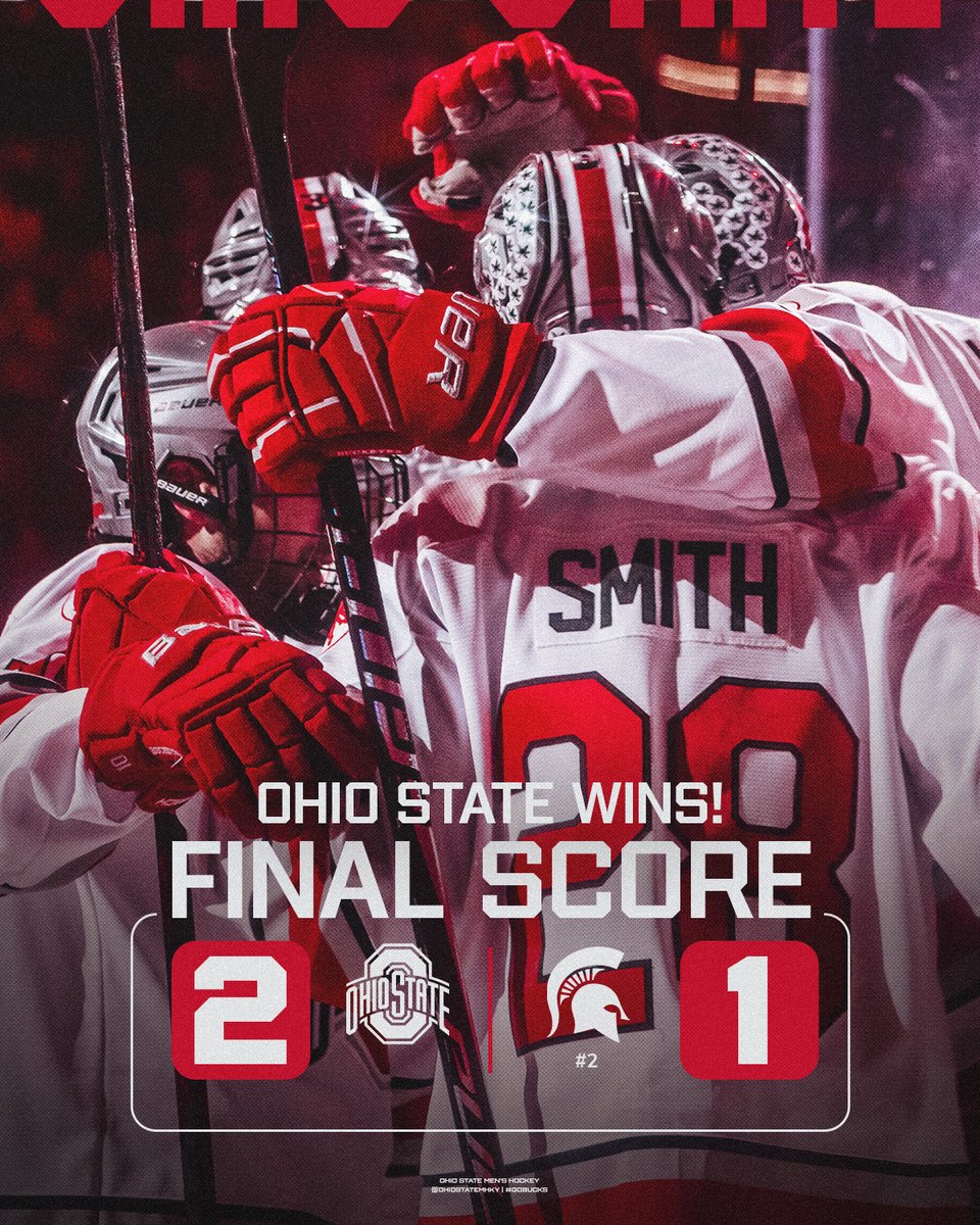 BUCKEYES WIN 💥 

FINAL: Ohio State 2, No. 2 Michigan State 1