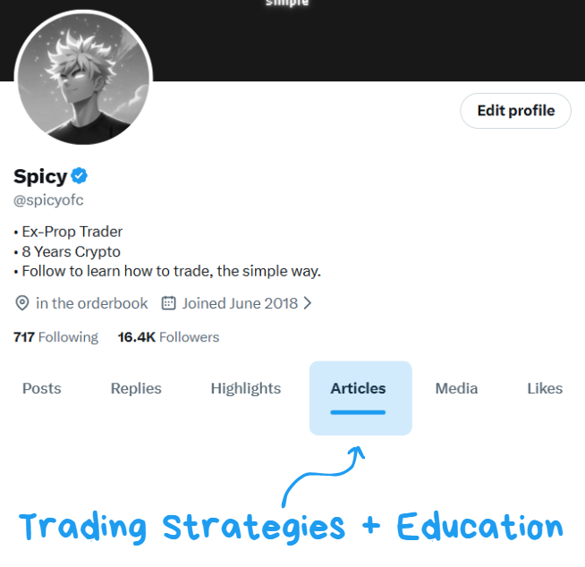 spicyofc's tweet photo. For Traders who want a Strategy to use

On my profile you can use the Articles section to find:
• how I trade Momentum (breakouts)
• how I trade Mean Reversion (reversals)

I've done the best I could to simplify the most important concepts into text/image format.

All the other Articles I wrote are about extra nuances that can help while trading both of these strategies.

Enjoy