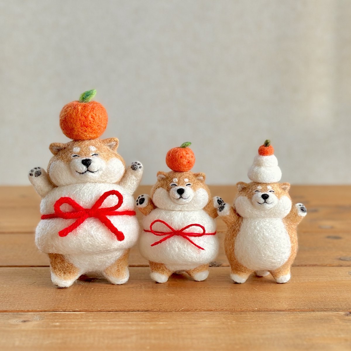 鏡開き🍊 #羊毛フェルト