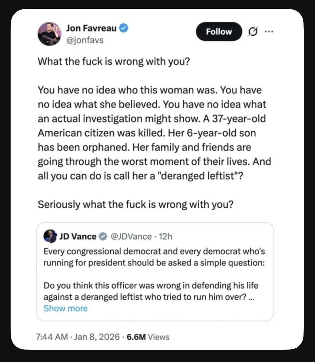 They planned this, they want ICE to kill citizens so citizens commit violence in return, and they can implement the insurrection act, declare martial law and suspend elections. It's the only way these evil scumbags maintain power and they know it. Give them none of this.