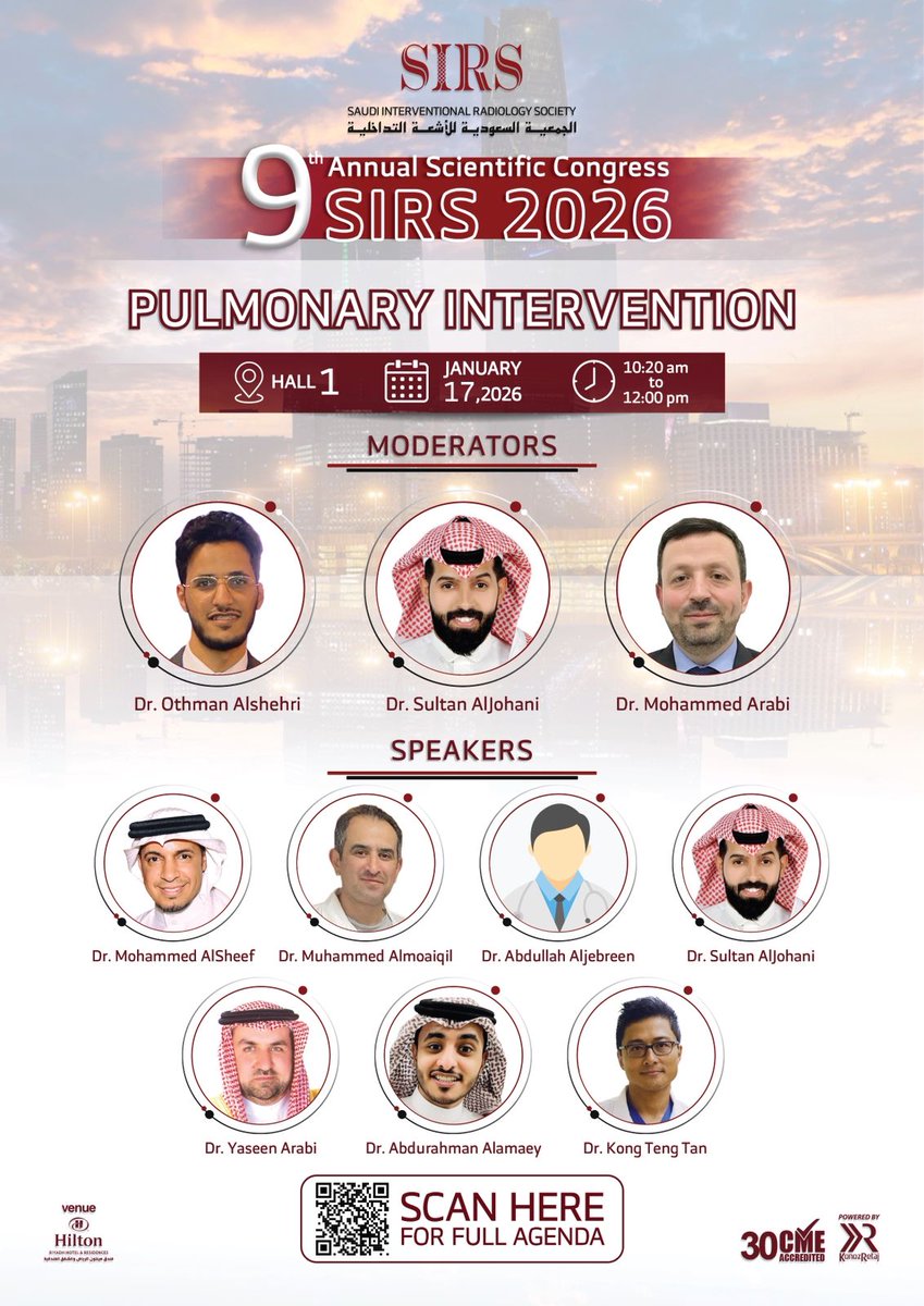 🫁 PULMONARY INTERVENTION Track
Part of the 9th Annual Interventional Radiology Scientific Congress – SIRS_2026

🗓️ January 17, 2026
⏰ 10:20 AM – 12:00 PM
📍 Hall 1 

An expert-led track focusing on pulmonary interventions, covering advanced techniques, clinical decision-making,