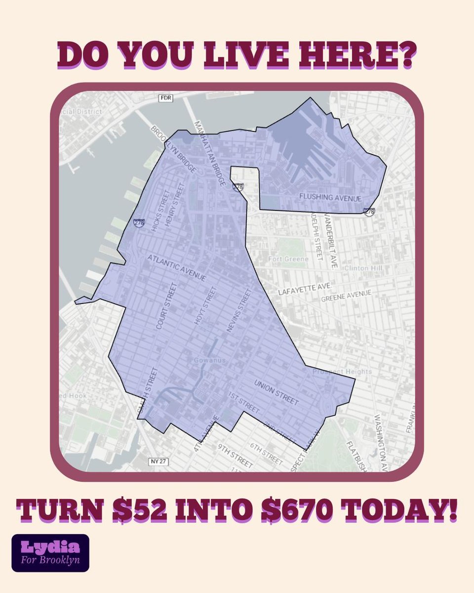 If you live in my district, your donation gets matched up to *12 times* by the state matching funds program ($52 becomes $670)!

But first we have to unlock the match by TOMORROW NIGHT🔒—any donation $5 or more from the district is the key🗝️

Donate today: secure.actblue.com/donate/lydia-g…